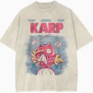Jaws x Magikarp Shirt, Poke Shirt, Anime Shirt, Vintage Graphic Tee Unisex Size S- 3XL, Menswear Top, Womenswear Top, Casual Cotton Crewneck Short Sleeve Streetwear D4A GUU
