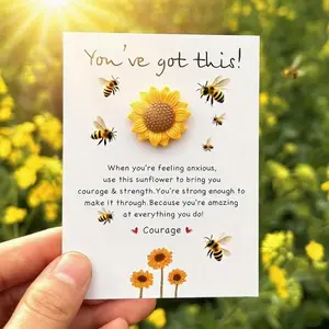 Sunflower Gift Set, 1-100pcs Pocket Hug Tokens, Support Gifts for Friends & Family, Perfect for Birthdays, Weddings, Graduations