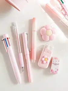 Kawaii Pastel 7PCS Stationery Set Multicolor Pen Gel Pen Correction Tape Utility Knife Eraser Back to School Kit