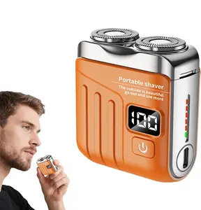 Portable Mini Electric Shaver for Men, R-19 Luggage Electric Shaver, Electric Portable Beard Shaver Razor, Waterproof Double-Ring Magnetic Beard Cutter, Rechargeable Comfort Hair Cutting Machines for Home Travel