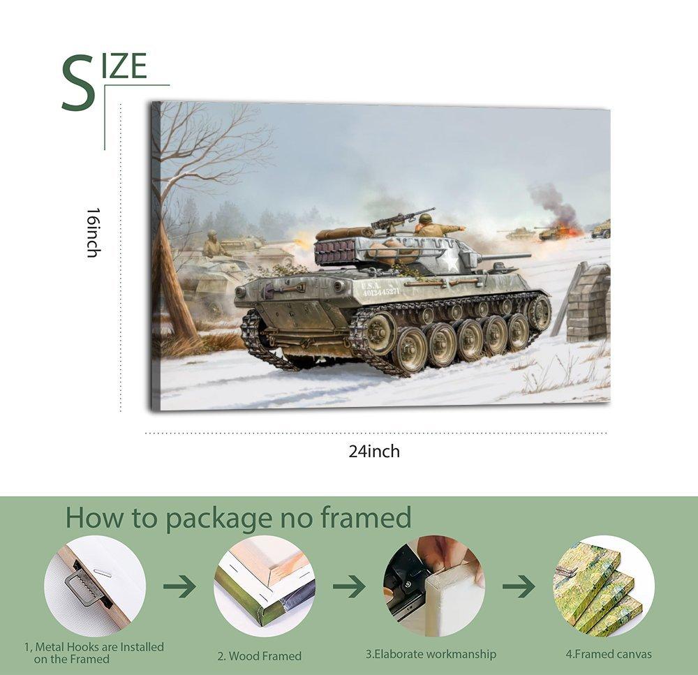 Military Tank Poster 1944 GMC M18 Hellcat World War Ll Poster Decorative Painting Canvas Wall Art Picture Print Modern Family Bedroom Decor