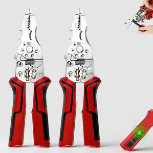 16-in-1 Wire Stripper Pliers Combination Tool with Built-in Voltage Test, Manual Cutting, Stripping, Crimping, Twisting & Wire Handling with Built-In Status Indicator for Daily Repair