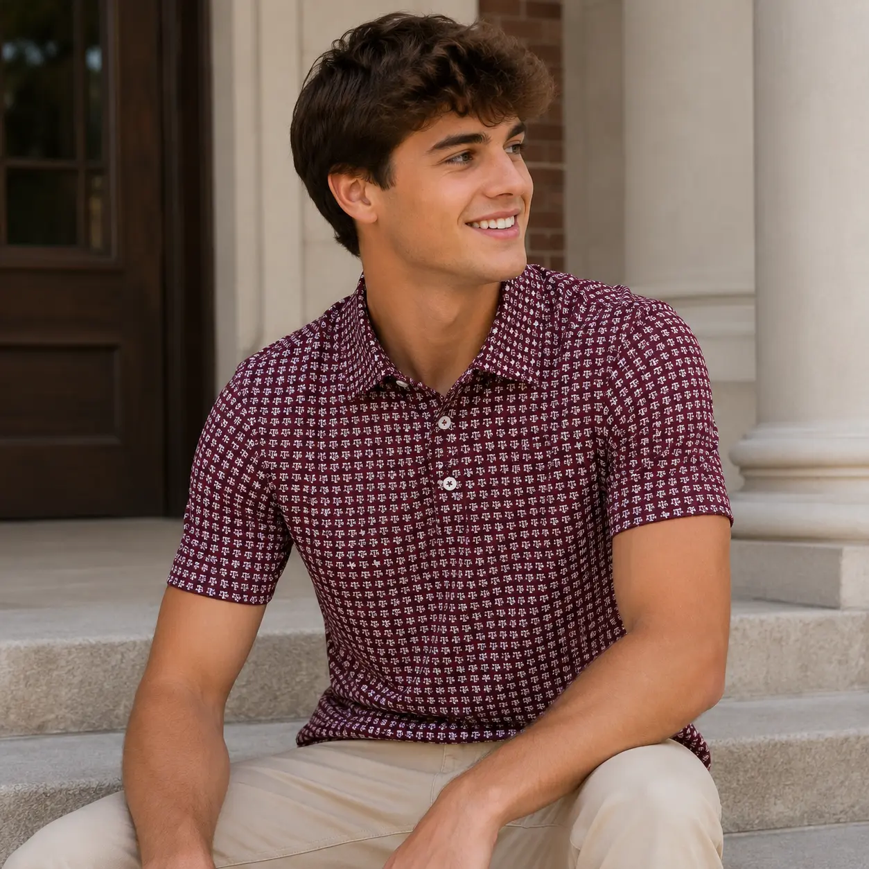The Texas - Outfit Summer,  Men's Performance Polo Casual Golf Shirt, Golf Polo Shirt, Golf Shirt, Style 3D Golf, Gift For Men