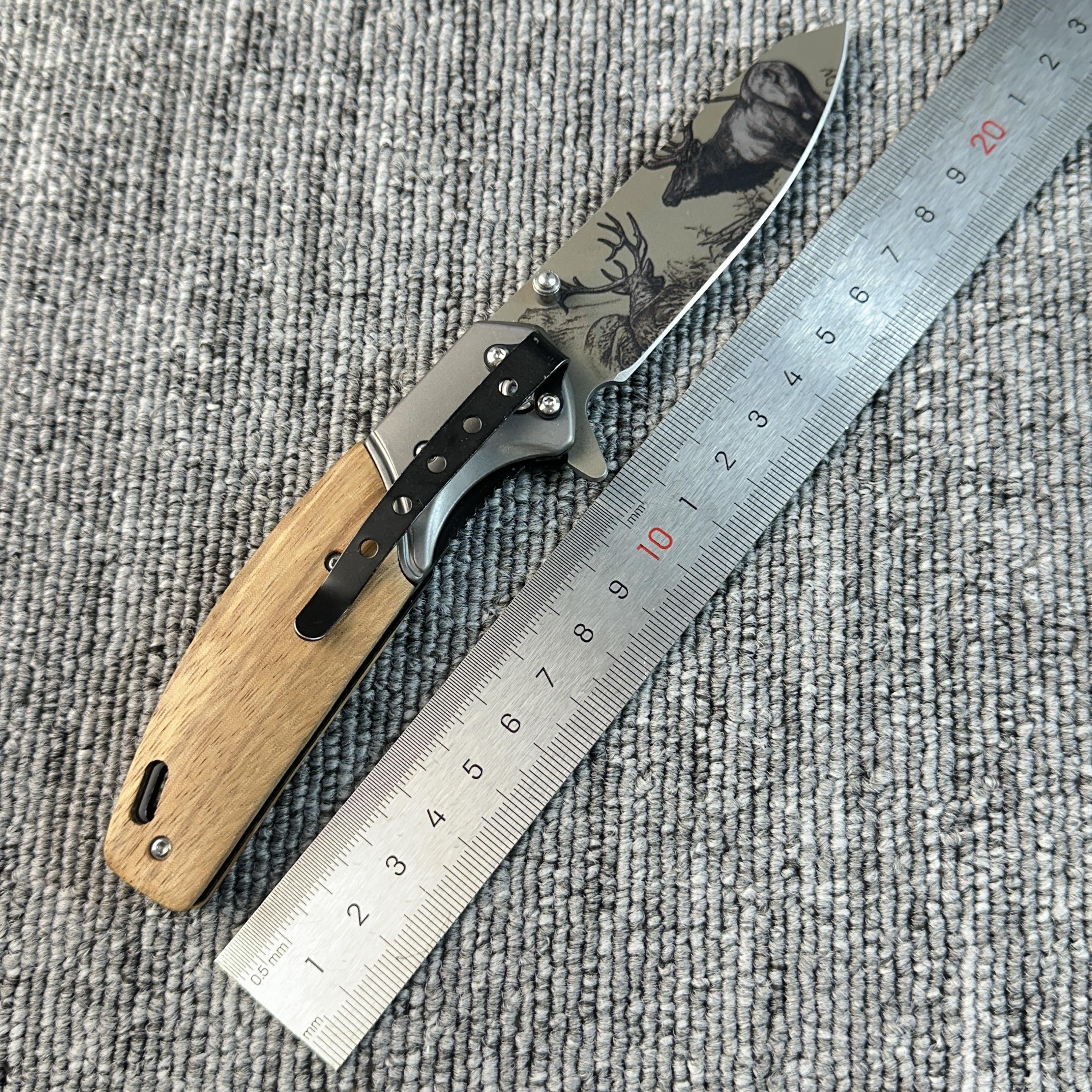 Premium Wood Handle Folding Knife High Quality Hunting EDC Tool for Outdoor Camping