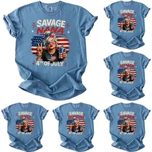 Comfort Colors Custom Funny Nana 4th of July Shirt, Patriotic Grandma Tee, Savage Gigi Meme T-Shirt, Grandparent Gift, Mama Mimi Lala Graphic Top