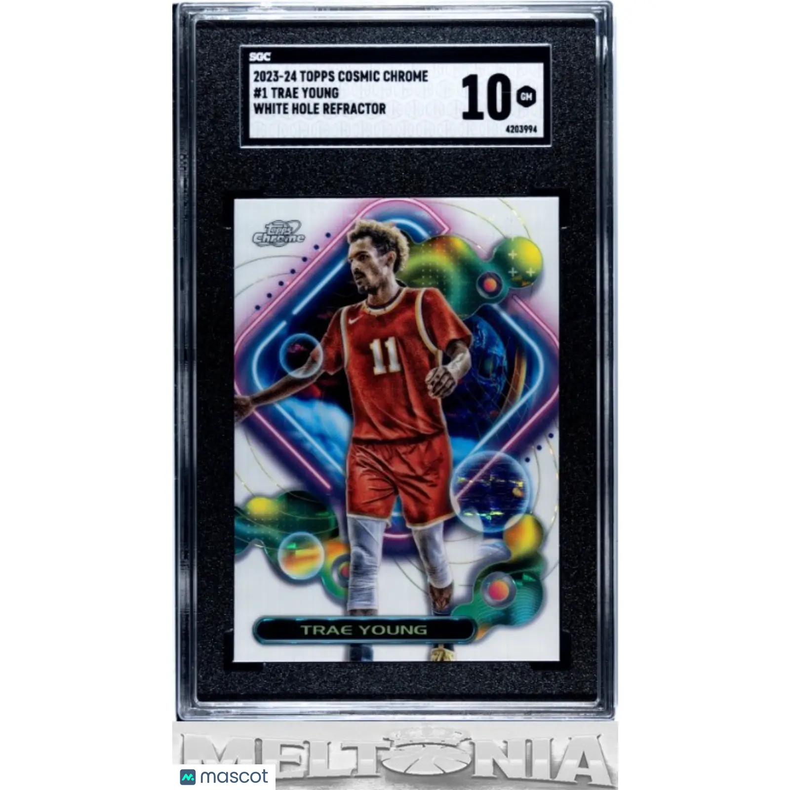 Trae Young 2023-24 Topps Chrome Cosmic #1 White Hole Refractors SGC 10