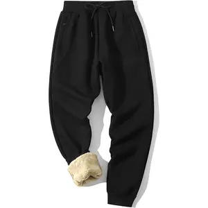 Men's Thermal Fleece Jogger Pants Sherpa Lined Sweatpants Winter Warm Thick Track PantsGift