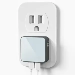 Flat USB C Wall Charger, 47W Dual Ports USB C Charger Block, PPS   Wall Plug for  17/17 Pro/17 Pro Max, Galaxy, MacBook Air, iPad, AirPods and