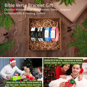 Daily Bible Verse Bracelets – Christian Gifts for Women, Men & Teens, Interactive Inspirational Faith Jewelry, Scan for Daily Scripture, Thanksgiving, Advent & Christmas Religious Gifts