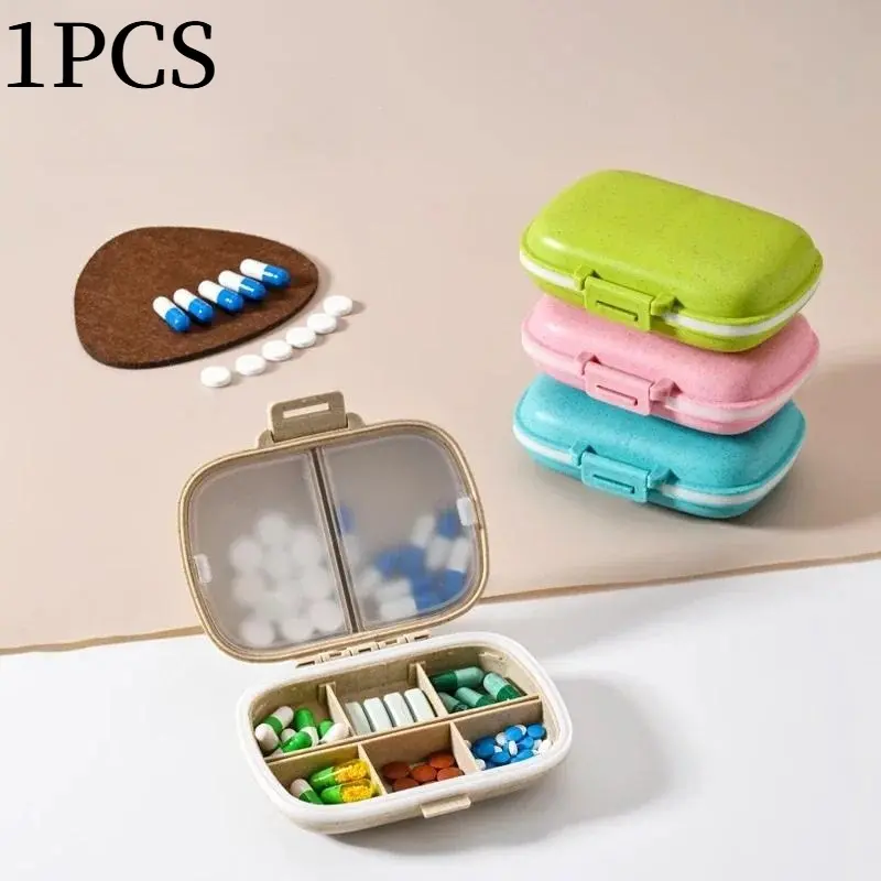 Portable 8-compartment sealed medicine box, dustproof and moisture-proof, medicine storage, medicine packaging box Healthcare