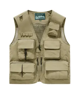Men’s New Photography Workwear Vest with Multiple Pockets for Outdoor Fishing and Casual Wear