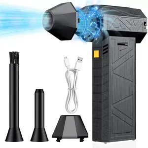 130000RPM Portable Turbo Jet Fan Blower - Brushless Motor, Stepless Speed Control, Type-C Rechargeable with LED Light | Ergonomic Design for Computer/Car/Pet/Outdoor BBQ/Dust/Weed | Ideal Men's Valentine's Day Gifts