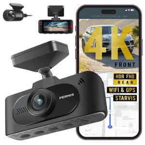 PERNIS 4K Dash Cam Front & Rear 8MP True Native 4K HDR 1080P Dual STARVIS Sensors 2.4GHz WiFi GPS Night Vision 3.16” IPS 64GB Card Included Emergency Lock Parking Mode