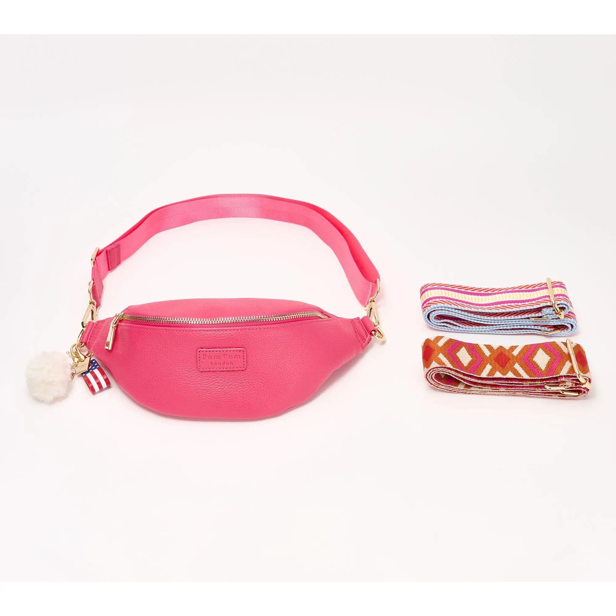 Pom Pom London Leather Bum Bag with Fashion Straps