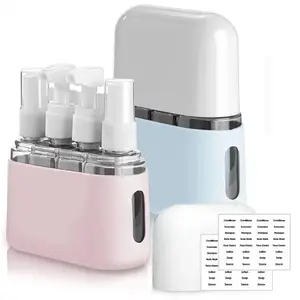 Travel Size Packaging Bottle, 2 Sets 8 Counts Refillable Spray Bottles with Organizer Storage Box, Portable Leak Proof Travel Containers Set for Cosmetic Toiletries Home Outdoor Office