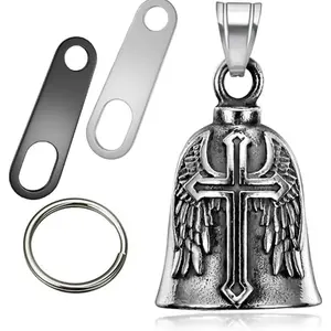 Guardian Angel Motorcycle Bell Handful Good Luck Bells Drive Safe Pendant Accessories Lead-Free Pewter Bike Bell Motorbike Protection