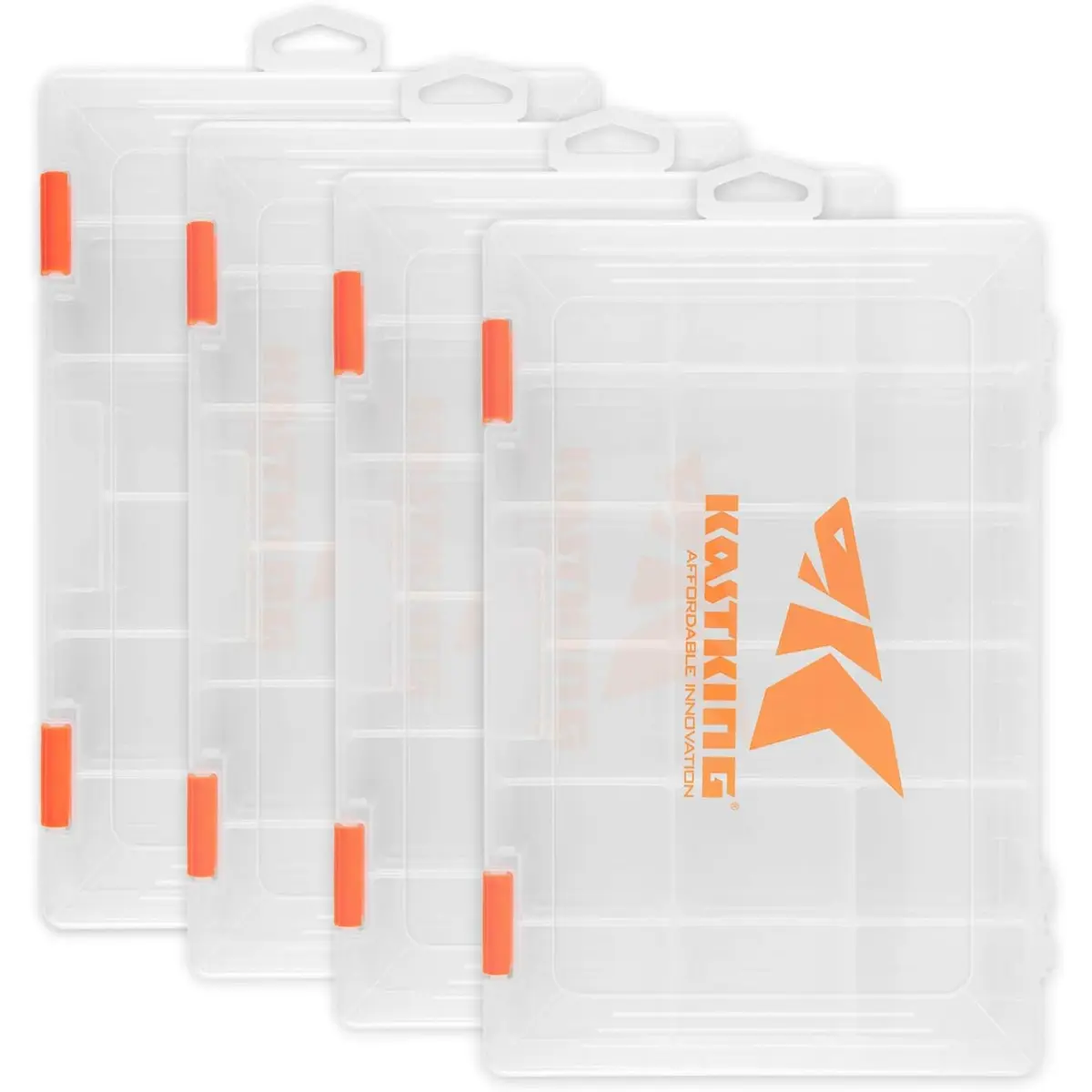 KastKing Tackle Boxes, Plastic Box, Plastic Storage Organizer Box with Removable Dividers - Fishing Tackle Storage - Box Organizer - 2 Packs /4 Packs Tackle Trays - Parts Box