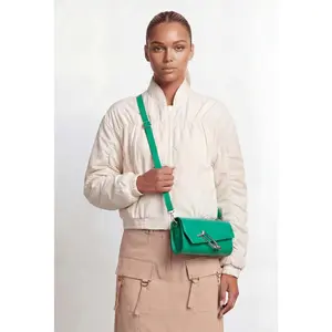 Maeve Ruched Zip Front Nylon Windbreaker Jacket