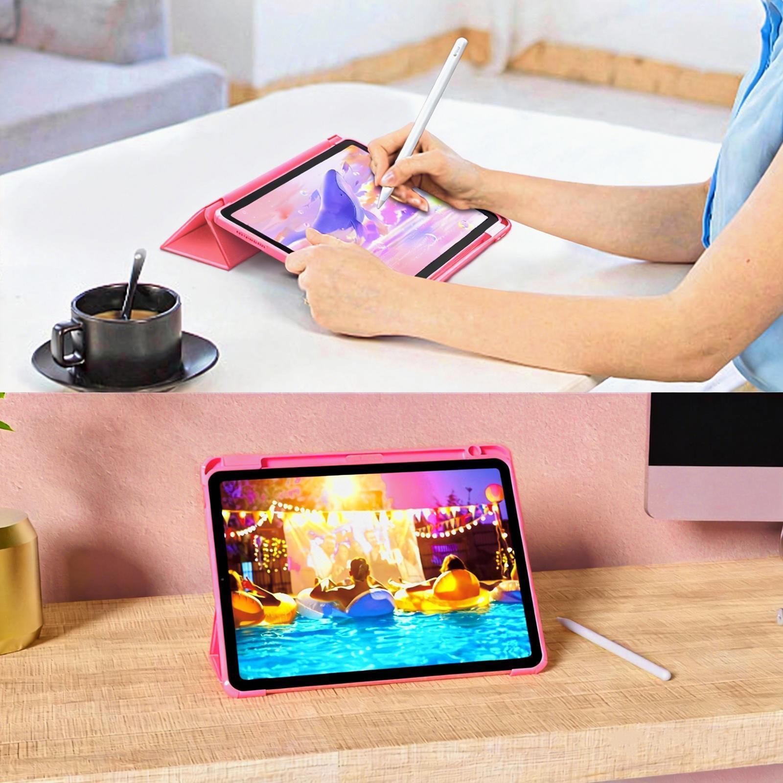 PBSEV iPad Case for iPad A16 11th Gen & iPad 10th Gen, 10.9" Protection Durable Shockproof Tablet Casing, Cover with Crystal Clear Back, Pencil Holder, Auto Wake/Sleep Protective Shell, iPad Decor, Marine Blue Aesthetic iPad Case