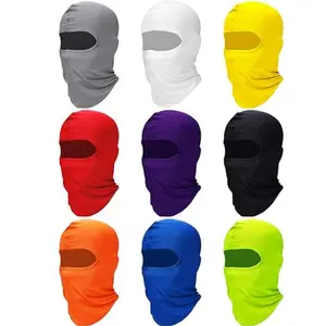 Unisex 9pcs Polyester Cycling Hats Set - Full Face Cover Mask, UV Proof Sun Protection Cooling Balaclava, Neck Gaiter Scarf, Outdoor Ski Windproof Cap
