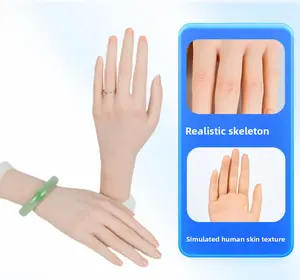 Simulated Nail Practice Hand Mask with Realistic Skeleton Soft Joint Flexible for Nail Art Training Right Hand nail  3D Press-On Nail Art Set diy nail art design loupes  nail  tech diy nail art supply Square 3D Santa Claus Press-On Nails foot  molding