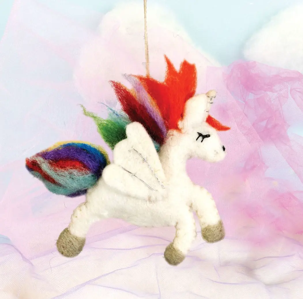 Wild Unicorn Felt Ornament