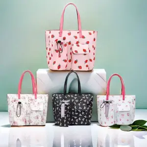 Large Capacity Shoulder Bag, Artistic Style Tote, Lightweight Tote Bag, Strawberry Themed Bag, Student Essential for Laptop Water Bottle Makeup, Suitable for All Ages, Perfect Gift