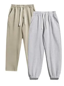 Men's Solid Drawstring Waist Thermal Lined Sweatpants, Casual Comfy Straight Leg Pants & Jogger Pants for Fall & Winter, Men's Trousers for Daily Wear