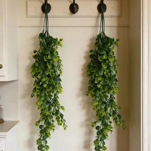 Set of 2 Artificial Hanging Plants, Fake Potted Trees, Vine Decorations, Indoor Faux Plant for Home Indoor Outdoor Shelves, Perfect for New Year Wedding Gifts