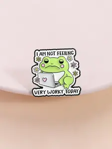 Tired Frog Badge, Soft Office Atmosphere Style, Lazy Work Mood Design, Suitable for Office Workers and Cute Lovers Daily Wear