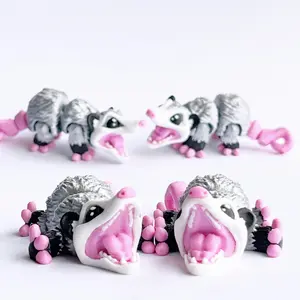 1/2PCS-3D Printed Silver Possum Figurine Indoor Outdoor Desktop Decoration Christmas New Year Gift Birthday Wedding Party Favor