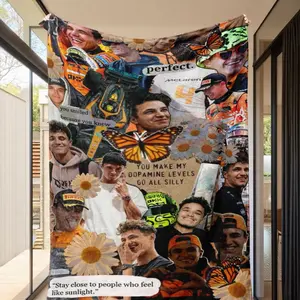 Mclaren F1 Racing Team Theme Blanket, Super Soft Flannel Sofa Throw, Perfect Gift for Mclaren Fans, Home Decor