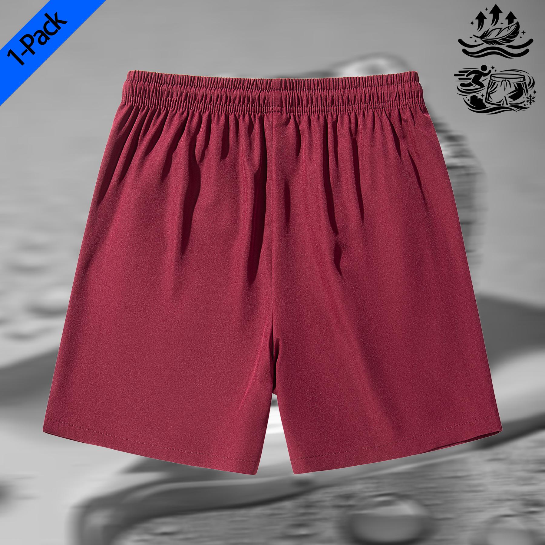 Men's 1 Pack Athletic Running Shorts Quick Dry Moisture Wicking Lightweight Breathable Gym Workout Shorts with Zipper Pockets Stretchy Elastic Waist for Jogging Hiking Outdoor Sports Training Casual Daily Wear Active Performance