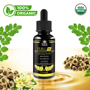 Naturally Moringa Pure M Rejuvenating Serum - 100% Organic USDA Certified - Nutrient-Rich Moringa Oleifera Essence for Soft Smooth Radiant Skin - 1 FL OZ 30 ML