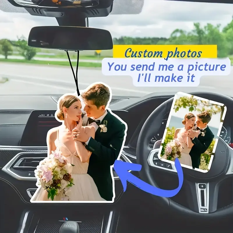 Custom Photo Car Air Freshener -  Cut Vanilla Coffee Scented Car Freshener for Boyfriend Girlfriend Husband Wife Women Decor Accessories, DIY Gift for Vehicle Interior