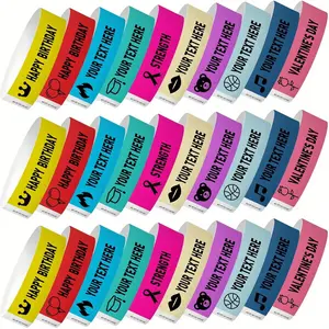 50 Customized Wristbands for Events Concerts Hospitals Medical ID Party VIP Identification Bright Colors Long Lasting Design Exclusive for Medical Staff Gifts Neon Blue