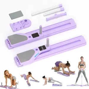 Ski Machine Indoor Exercise Equipment Foldable Adjustable Resistance Digital Display Lower Body Workout Bands for Home Use