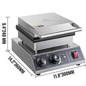 VEVOR Mini Dutch Pancake Maker, 1.7-Inch Diameter Mini Pancake Poffertjes Machine Electric Poffertjes for 25PCs Round Pancakes, 850W Commercial Pancake Maker, 50-300 Poffertjes Maker, Stainless Steel