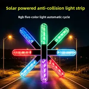 2Pcs/4pcs solar warning light door anti-collision strip led flash anti-rear-end collision safety wire-free door induction change decoration