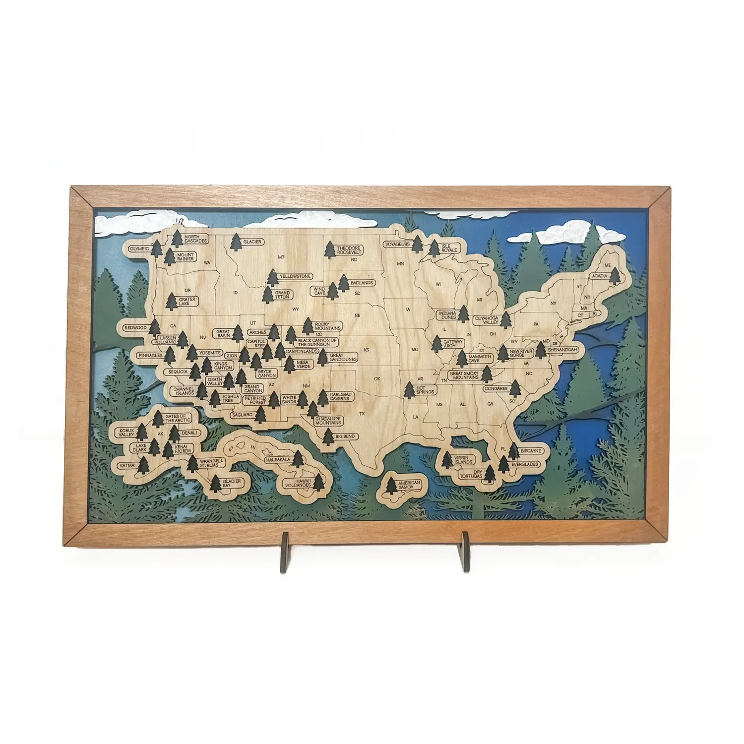 US National Parks Travel Map, National Parks Marker, Personalized US Travel Map, Travel Home Decor, Gift Travelers Hikers , RG-B- 11X18