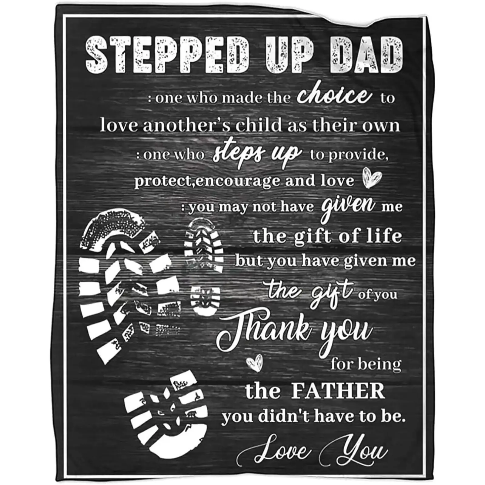 【Father's Day】Stepped Up Dad Son Blanket to My Bonus Dad Father Daddy Throws Blanket Dad Gifts for Fathers Day Birthday Thanksgiving