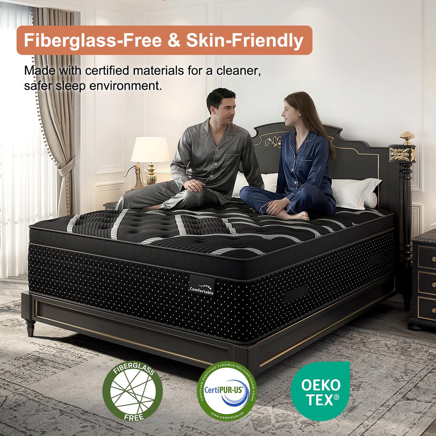 12、14 Inch Twin Full Queen King Size Mattress in a Box,Memory Foam Hybrid Mattress with Individual Pocket Spring for Motion Isolation & Silent Sleep & Lumbar Support & Pressure Relief,Medium Firm