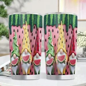 1pc 20oz, Watermelon Gnomes, Insulated Stainless Steel Cup, Leakproof Travel Mug, BPA- Free Sports Water Bottle for Home Office, Camping, Picnic, Birthday/ Christmas/ Thanksgiving Gift for Mom Dad Daughter Son Sister Friends, Sports Portable Water