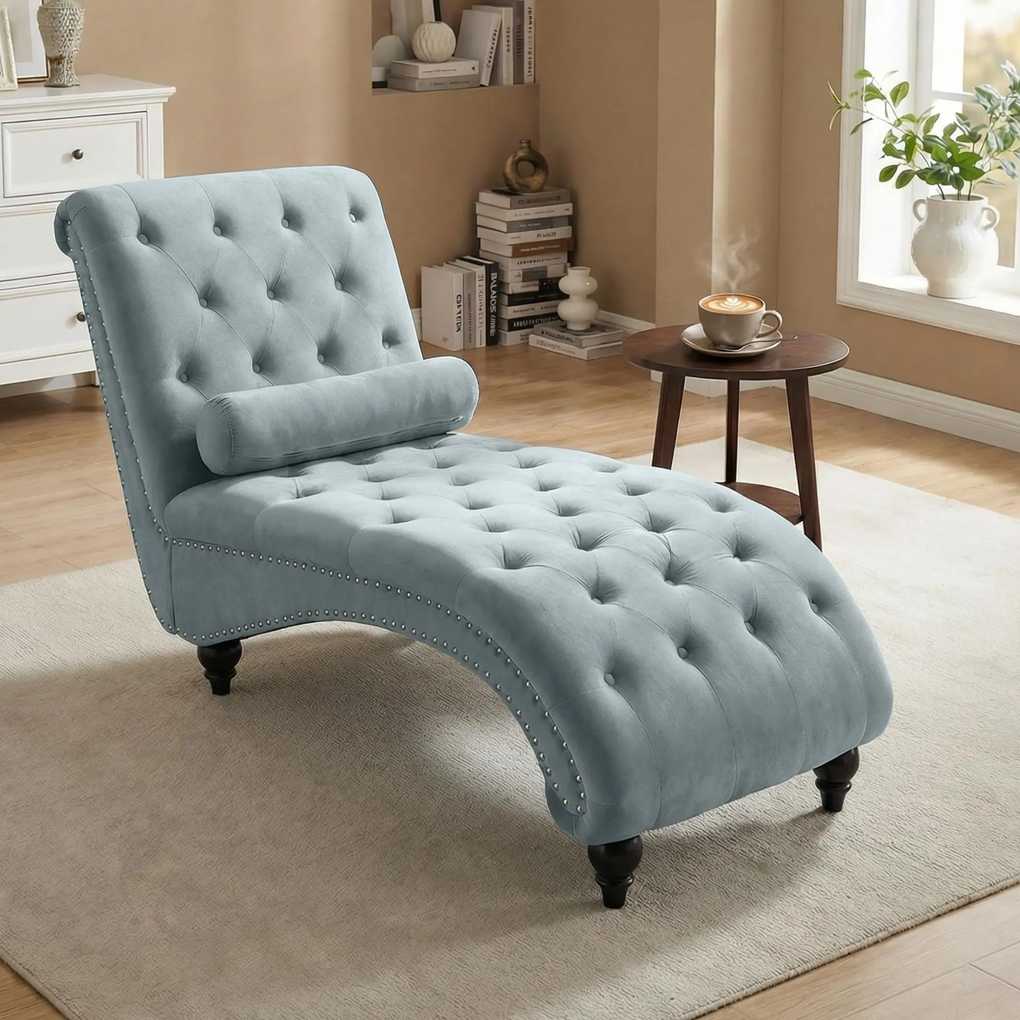 【Deals for You Days】Affordable Furniture Velvet Chaise Lounge, Comfortable Armless Chair Living Room Deep Seat Lounge, Stylish Apartment Furniture & Living Room Furniture for Indoor Reading Nooks