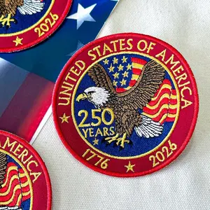 USA 250th Anniversary Embroidered Patch | Iron On
