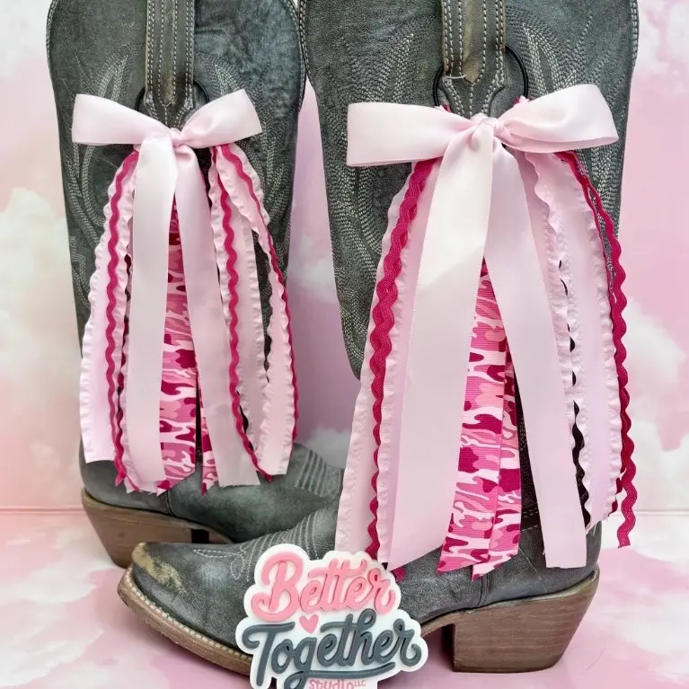 Pink Camo Boot Bows,Pink Bows for Boots