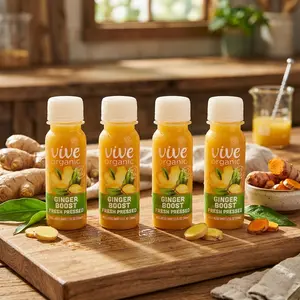 Organic Ginger Wellness Shot 2oz – Fresh Pressed Energy Boost by Vive, Daily Immunity Support Healthcare Natural Fitness