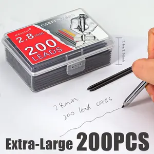 200 Large Capacity 2.8mm Woodworking Pencil Leads for Carpenter Marking, Solid Deep Hole Mechanical Pencil Substitutes for Architects, Ideal for Woodworking Marking, Office Supplies