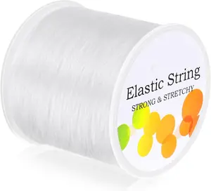 1mm/1.4mm Elastic Bracelet String Cord Stretch Bead Cord for Jewelry Making and Bracelet Making (White)