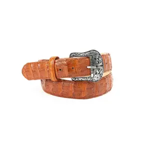 TANNER MARK EXOTIC BELT Caiman Cognac Luxury Belt